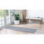 Tapis géométrique en coton gris foncé / ivoire-83801106