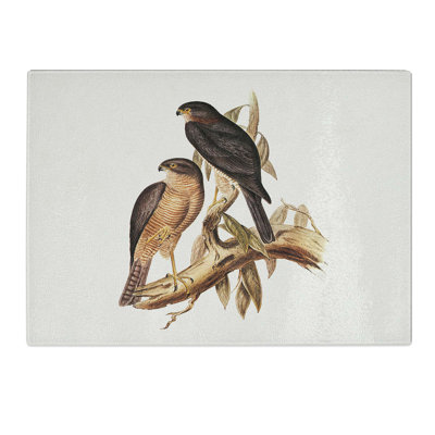 Tempered Glass Collared Sparrow Hawks Chopping Board