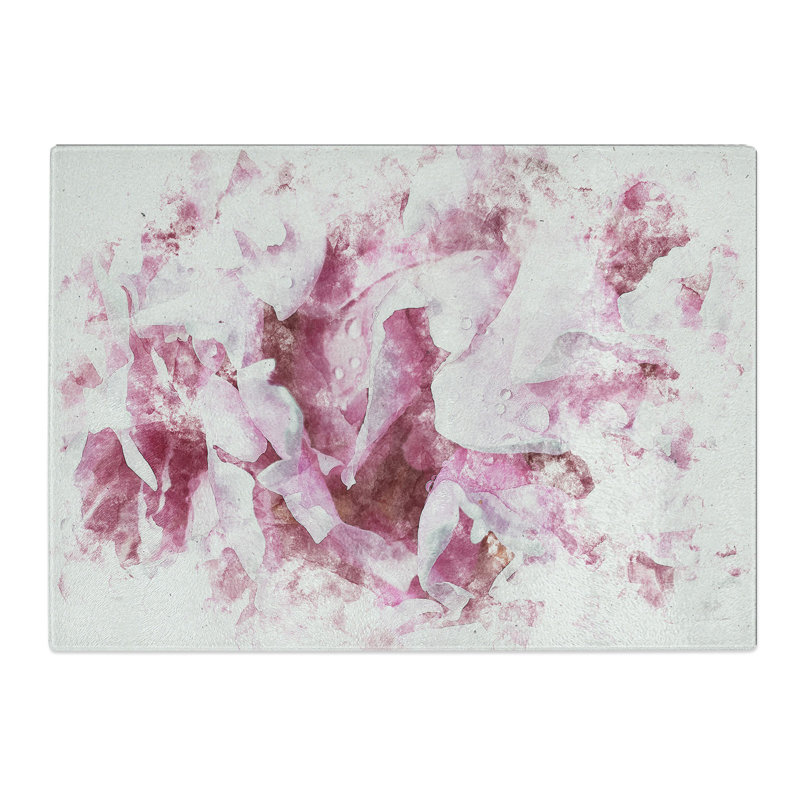 Tempered Glass Beautiful Pink Carnation Petals Chopping Board, 28.5 cm x 39 cm