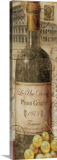 'European Wines I' by Veronique Charron Vintage Advertisement Great Big Canvas 