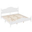 Lit plateforme en bois avec tête de lit, lit plateforme de style rétro avec support en lattes de bois-804477318