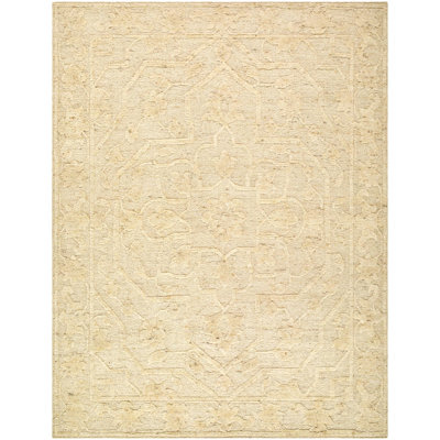 Savannah Hand Knotted Wool Area Rug in Ivory