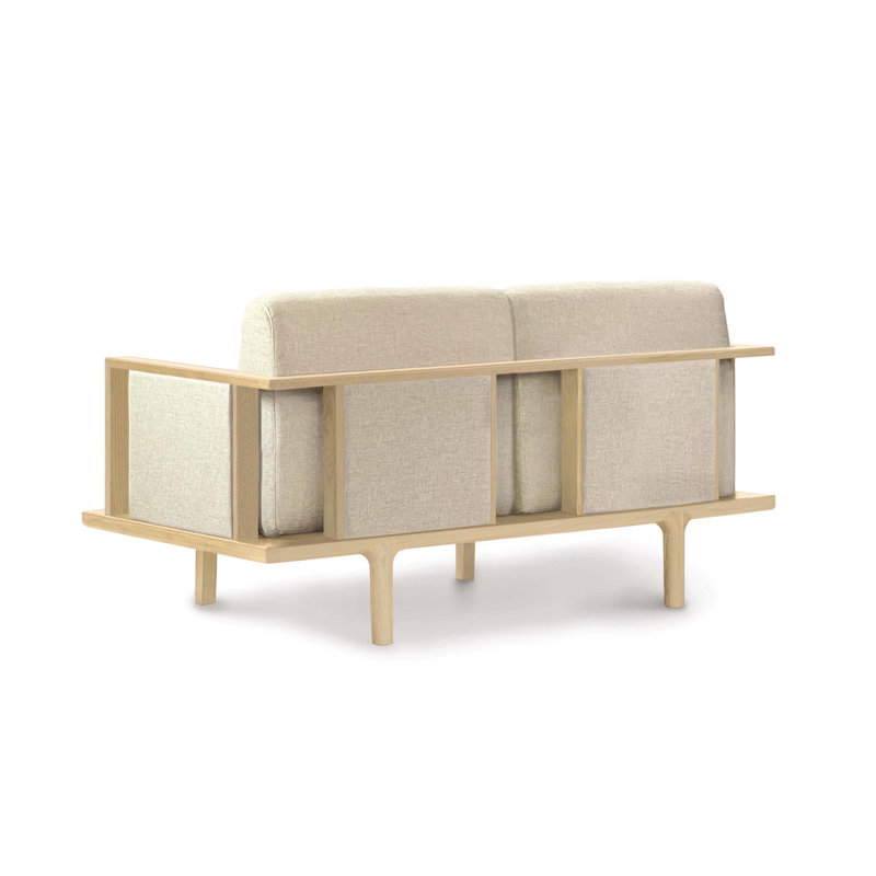 Sierra Loveseat, Mink 100% Polyester, Oak