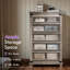 Commode 5 tiroirs Farmhouse H 48 "avec grand espace de rangement, gris clair-1866130638