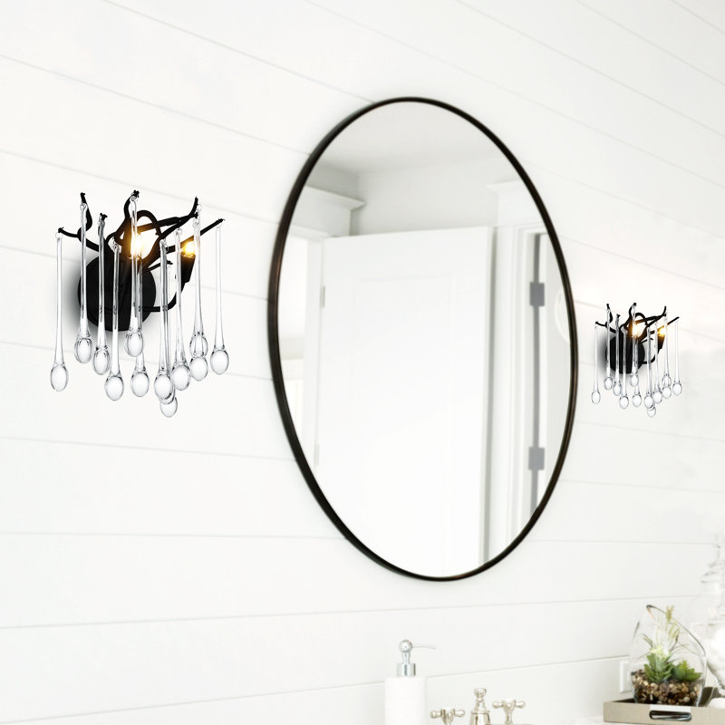 10'' Black Glam Wall Sconce for Bedroom, Entryway, Powder Room – LED Compatible 2-Light with G9 Bulb Base, Black