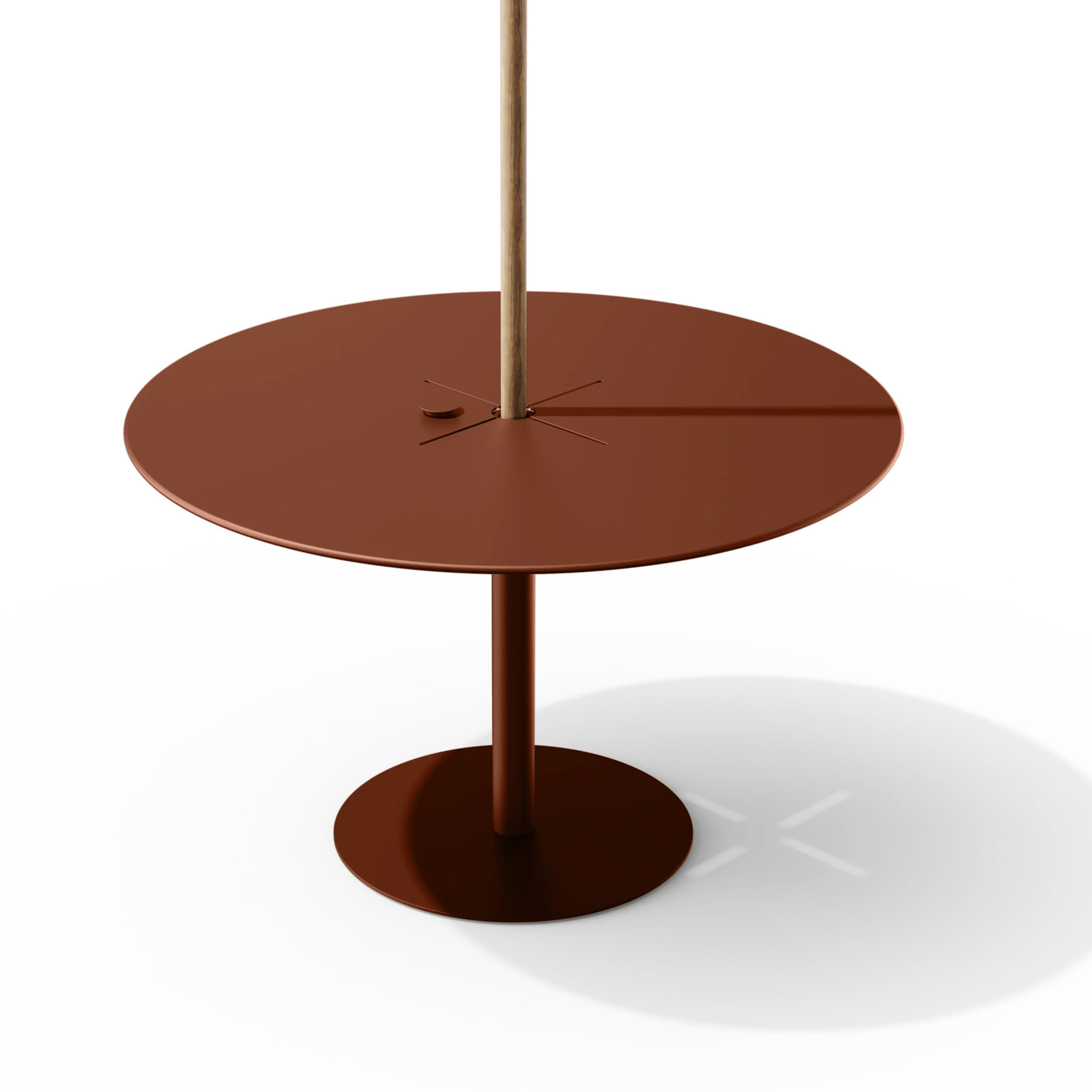 X 48'' Aluminum Outdoor Dining Table, Rust