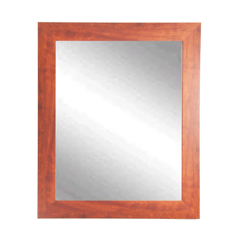 Miroir mural mâle et moderne Maléy, 32 po x 22 po, Noyer canadien