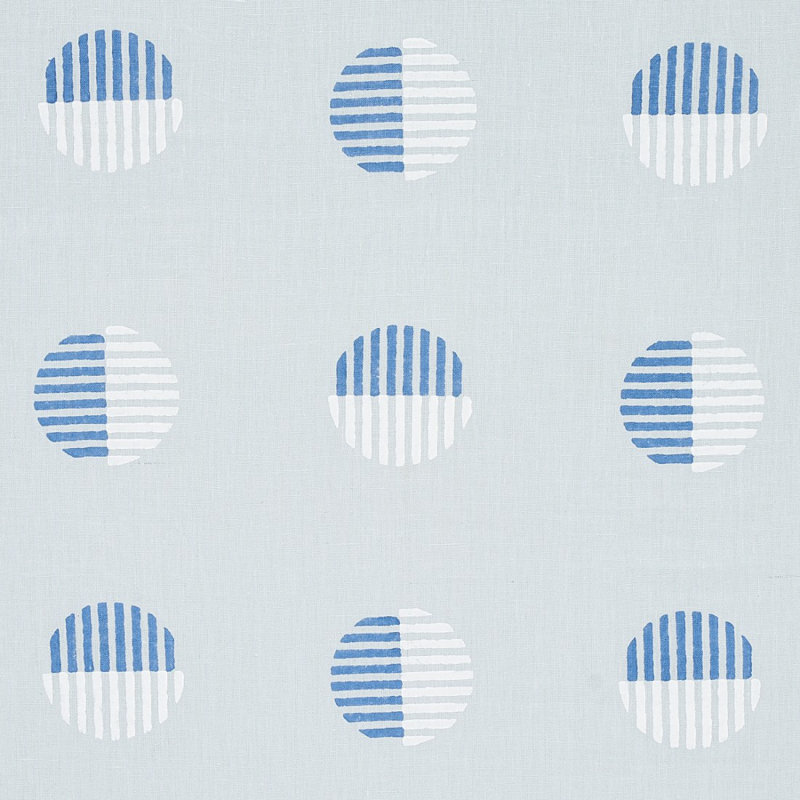 Ando Hand Block Print Fabric, Chambray