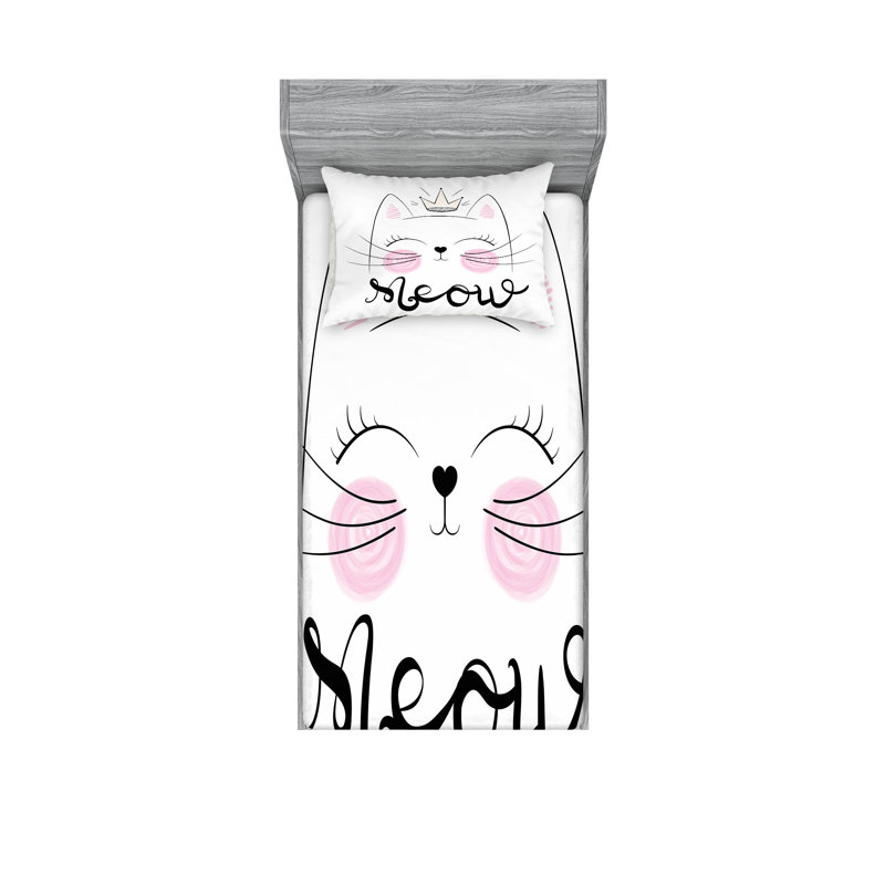 Drap-housse pour chat Ambesonne, Ensemble de draps pour lit simple TG + 3 articles 