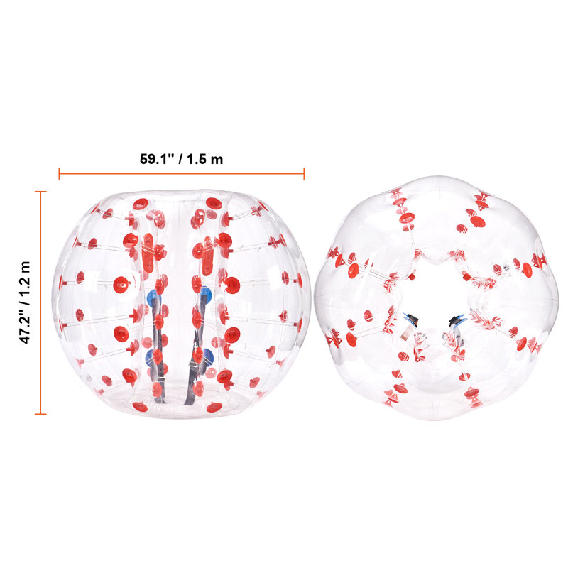 Ballon de butin gonflable 1,2 m, Transparent / rouge, H 59 po x l 59 po x P 59 po