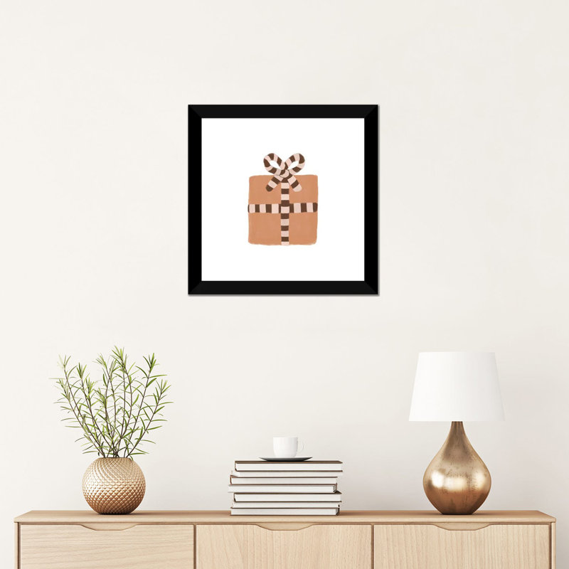 Cadeau de Noël par Orara studio-reproduction d’art, H 16 po x l 16 po x p 1 po, Papier encadré noir, Blanc