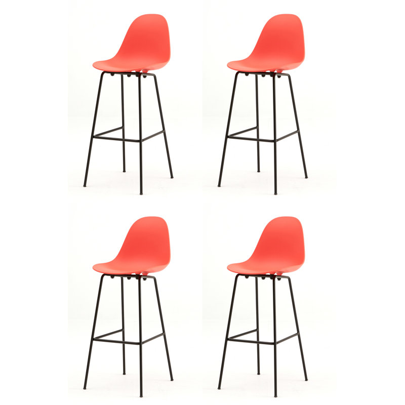 TA Bar & Counter Stool, Bar Stool (29.5" Seat Hight), Black, White
