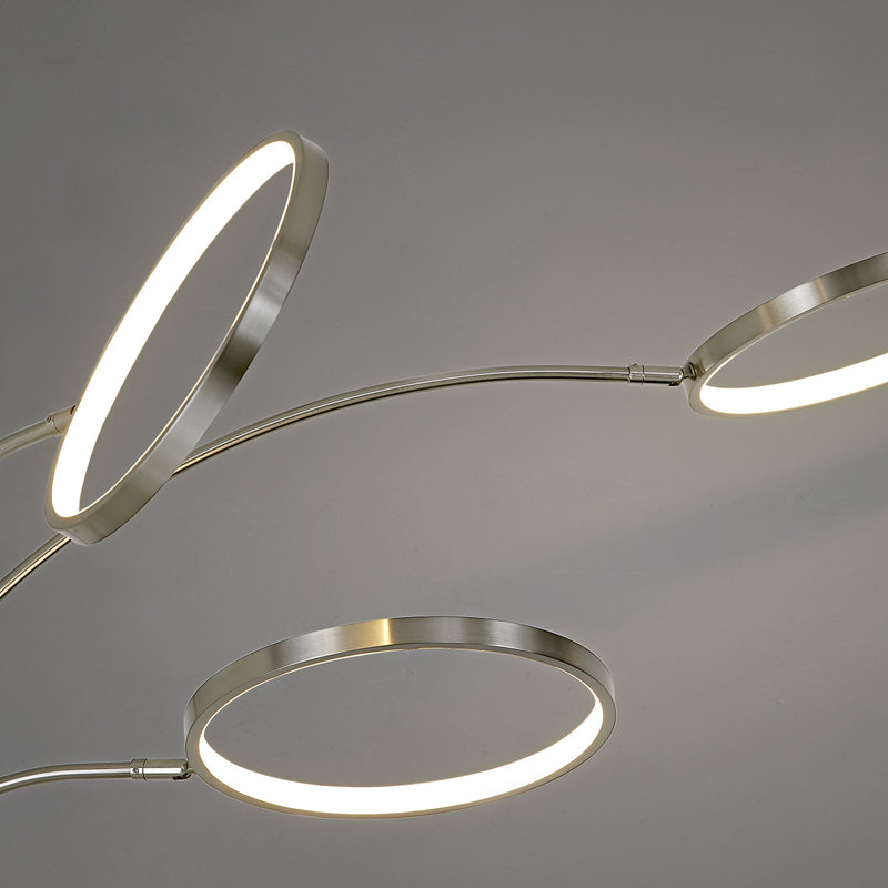 Spearing 80'' LED Arched Floor Lamp Set, Chrome
