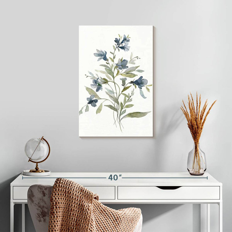 Harnek Linen Botanical Navy III, 24" H x 16" W