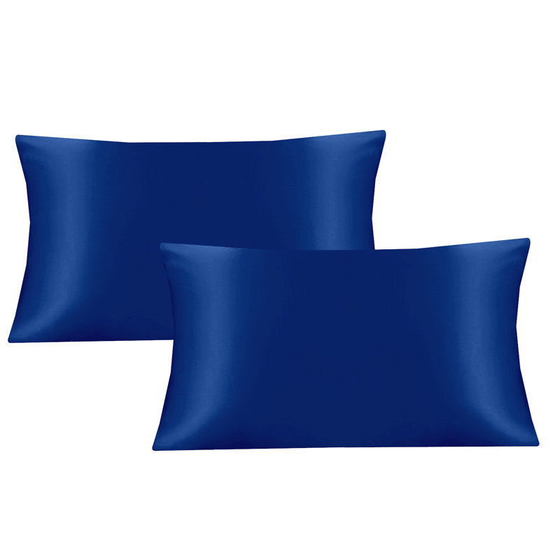 Aieshia 100% Satin Envelope Pillow Case, Navy