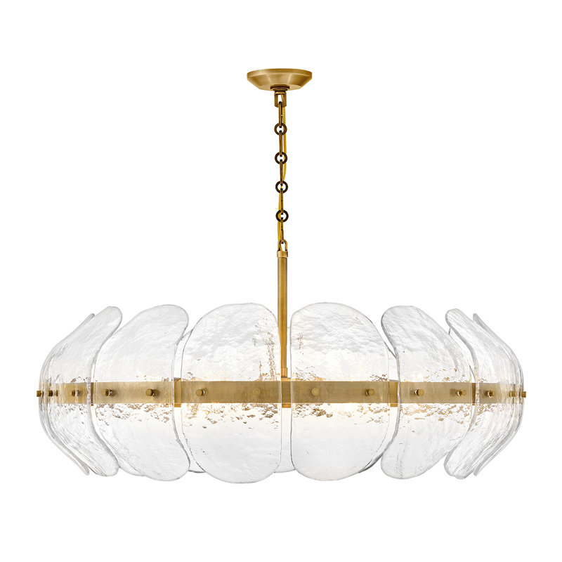 Heritage Brass 6-Light Drum Chandelier with Clear Glass Panels