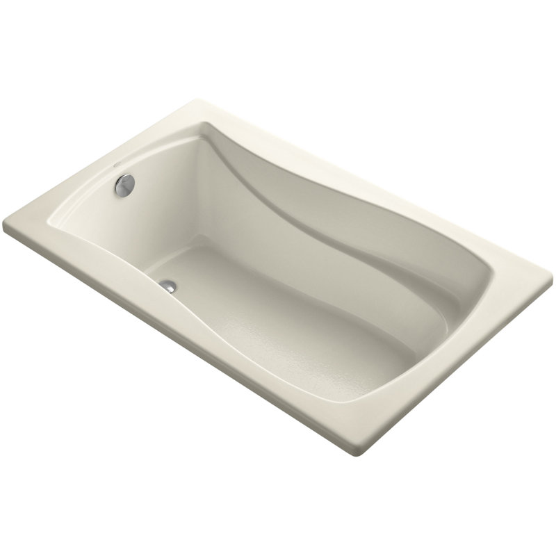 Mariposa Vibracoustic 60" x 36" Soaking Bathtub, Amande