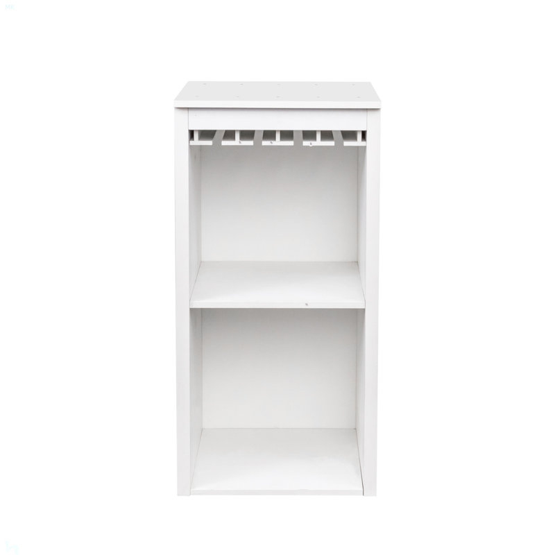 modular wine bar Cabinet with Storage Shelves for Dining Room , White