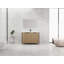 Meuble-lavabo autoportant avec lavabo en résine et 2 portes d'armoire à fermeture en douceur