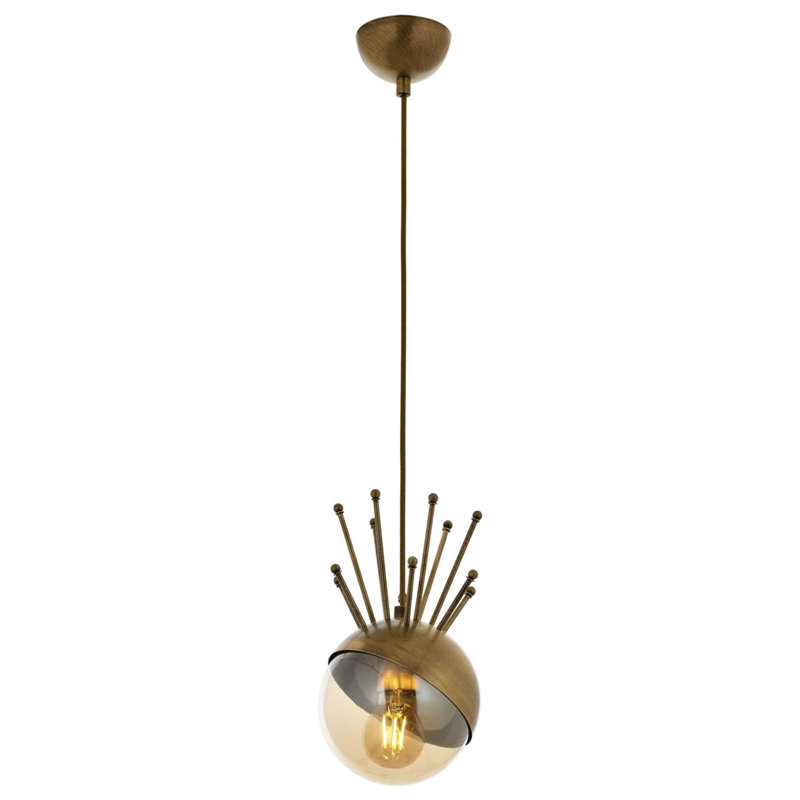 Luminaire suspendu sphère 1 lumière, Or