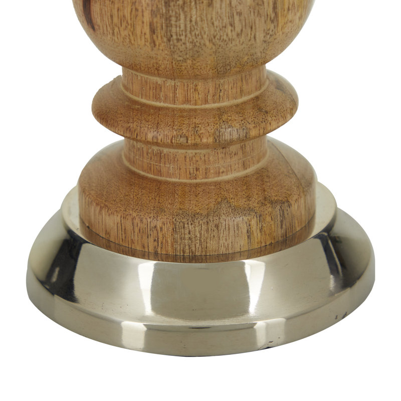11.55'' H Wood Tabletop Candlestick