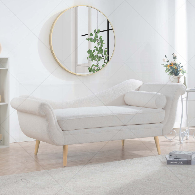 Chaise longue avec accoudoirs à volutes