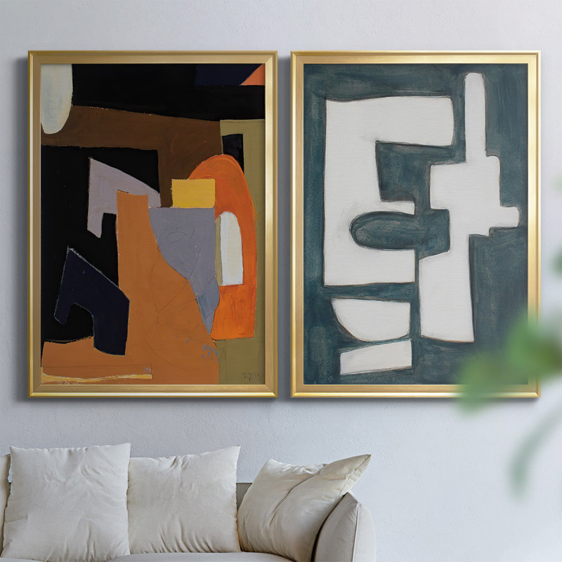 " The Olive Press Rooom " 2 - Pieces Painting Print, Gold , 24.5" H x 37" W