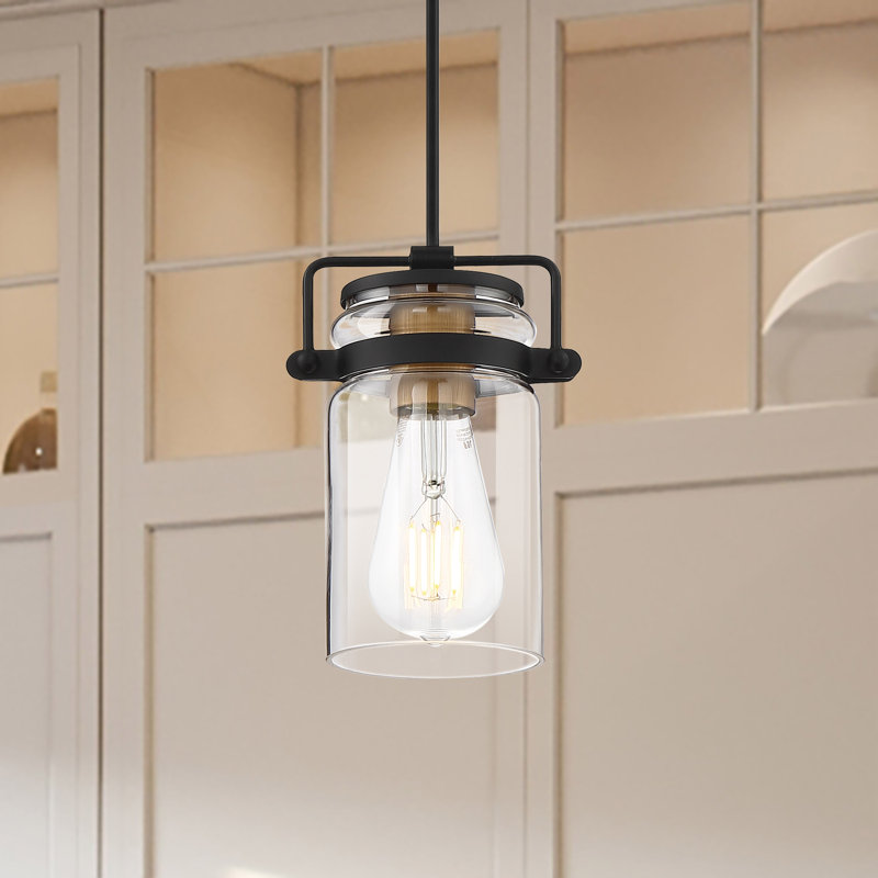 Luminaire suspendu en pot 1 lumière Malaki, Noir