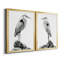 Shoreline Heron in B&W I, reproduction encadrée de qualité supérieure - prête à être accrochée-1847980983-1847980977