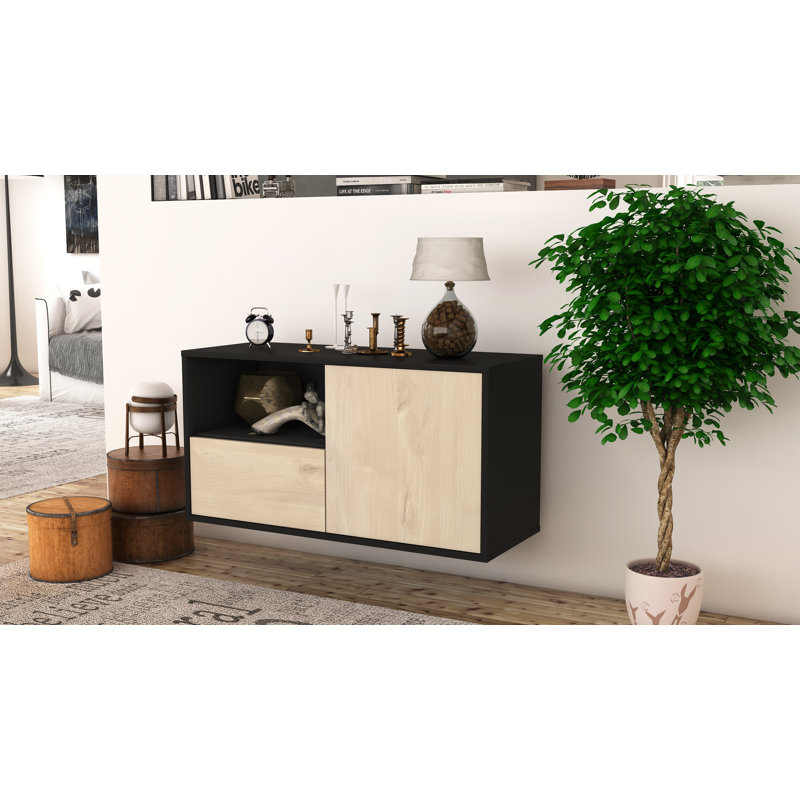 Haimes Unfinished Floating TV Stand, Cedar