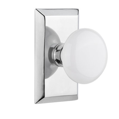 Plaque Studio avec poignée de porte en porcelaine blanche