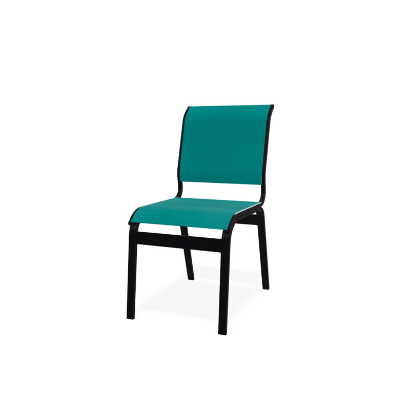 Chaise d'appoint de salle à manger Hiraku, Noir texturé, Aigue-marine