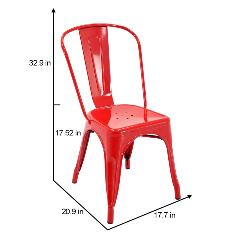 Chaise de salle à manger empilable, Rouge