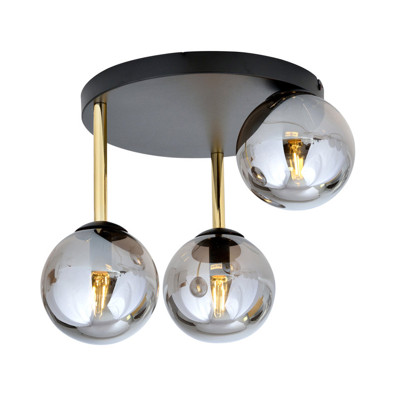 Wobna 3 - Light Geometric Chandelier, Grey, Black