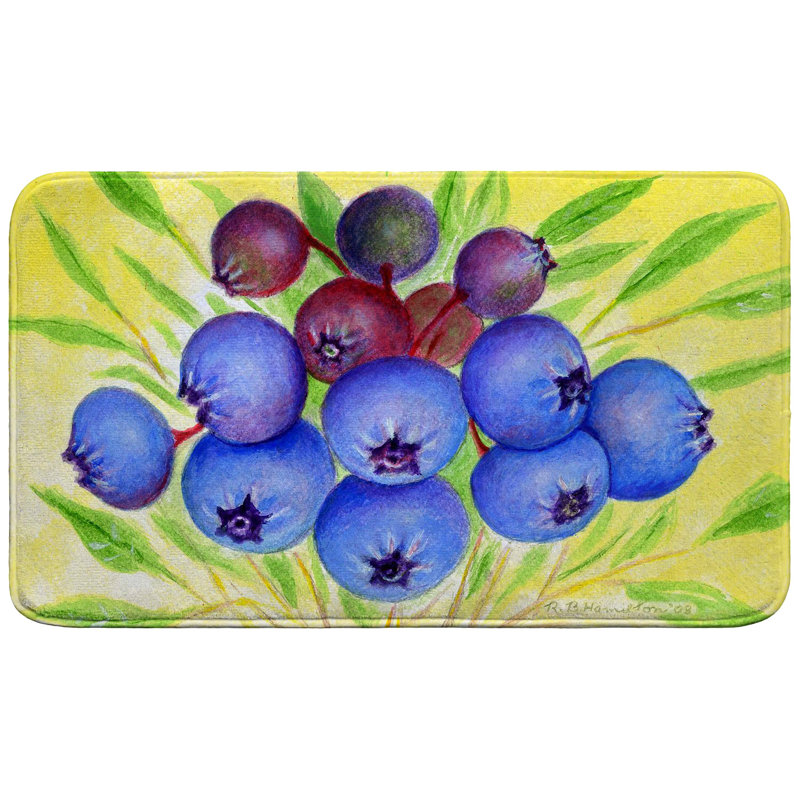 Blueberries Bath Mat, Single - 18" L x 30" W