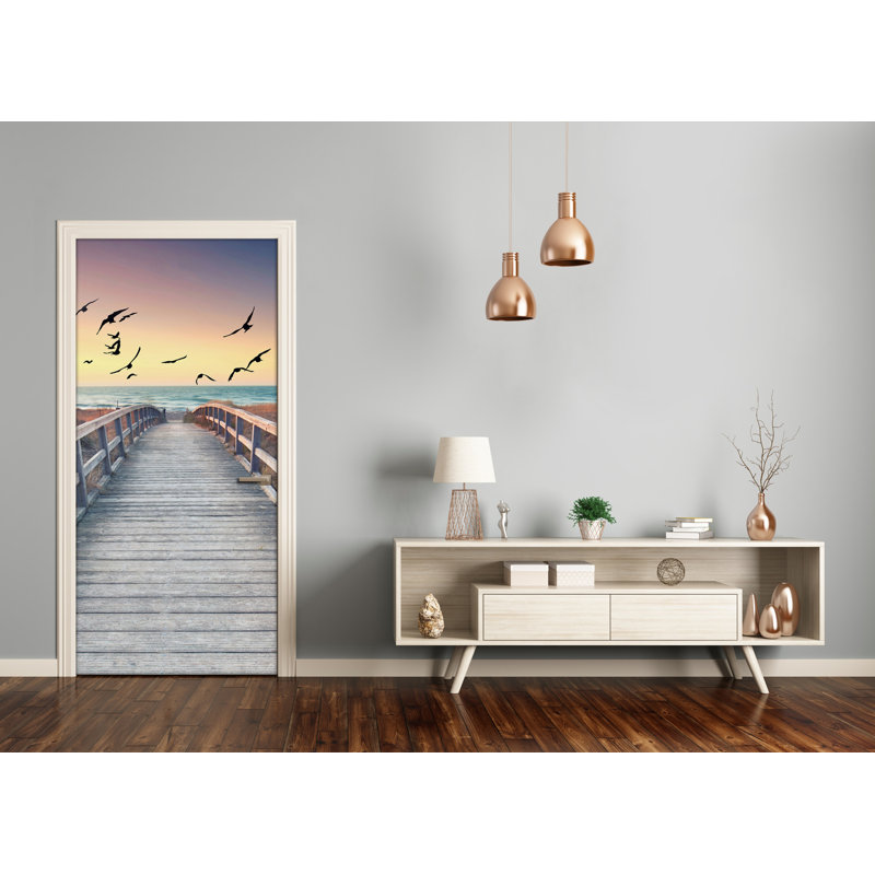 Path To Beach Door Decal