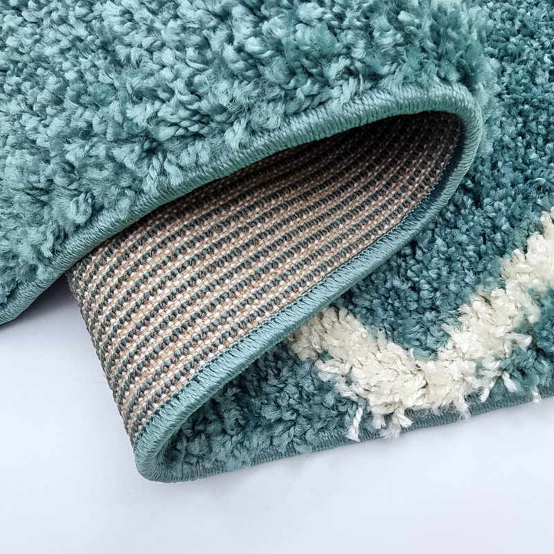 Curstyn Geometric Shag Area Rug, Rectangle 60 x 110cm
