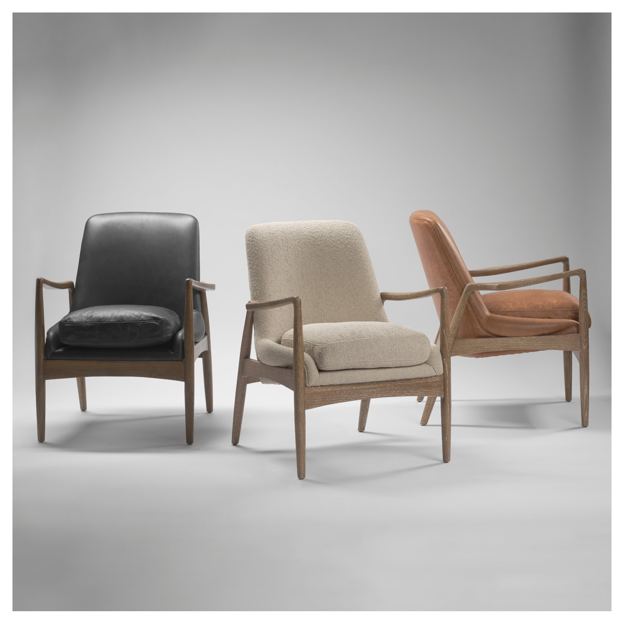 Rushmore Upholstered Armchair, Cognac Faux Leather, Light Brown