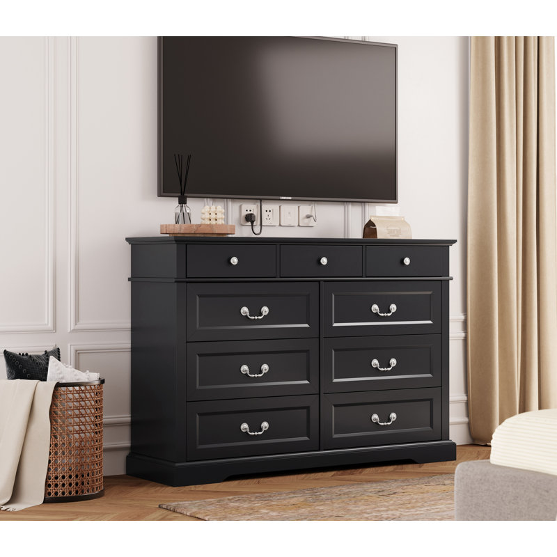 Bridgeport 53.3'' W 9 - Drawer Dresser, Black