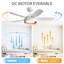 Ventilateurs de plafond de 42 pouces avec lumière DEL 22 W et télécommande 6 moteurs à courant continu réversible blanc pour chambre à coucher