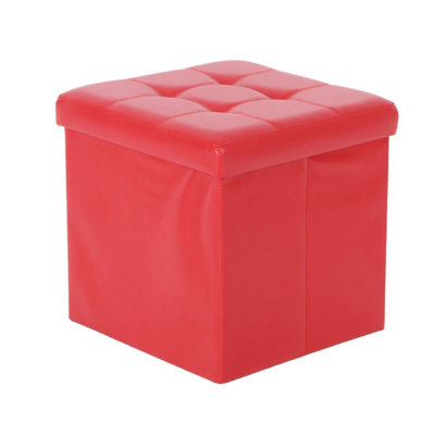 Amany Faux Leather Ottoman