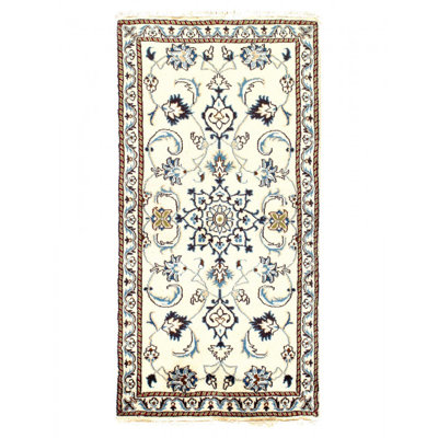 Idaline Hand Knotted Wool Area Rug in Ivory