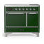 Cuisinière à induction de 40 pouces avec 6 éléments à induction en vert émeraude Majestic III Series (garniture chromée)