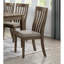 2 chaises d'appoint de salle à manger 2 pièces, finition brun brossé sur bois, dossier à lattes verticales grises, sièges 100% gris, structure en bois d'une hauteur de 13 po, produit de 38,13 po