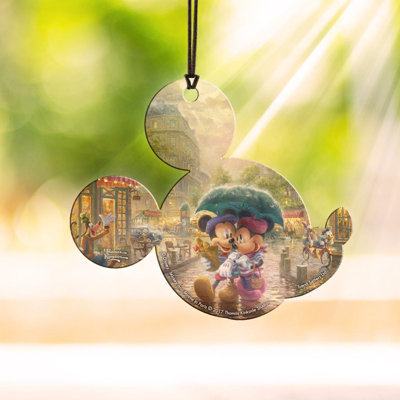 Décoration suspendue en acrylique Disney Mickey et Minnie à Paris, Thomas Kinkade