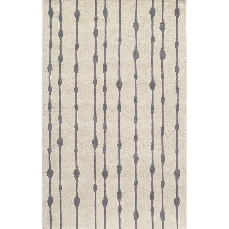 Sawyer Abstract Handmade Tufted Wool Dark Gray/Ivory Area Rug