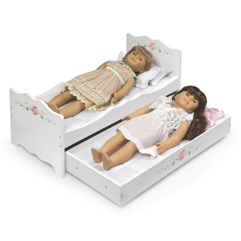 Doll Bed with Trundle and Bedding