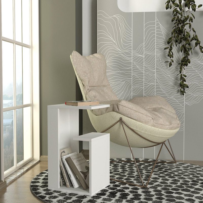 Lauchlan Tray Top End Table, White