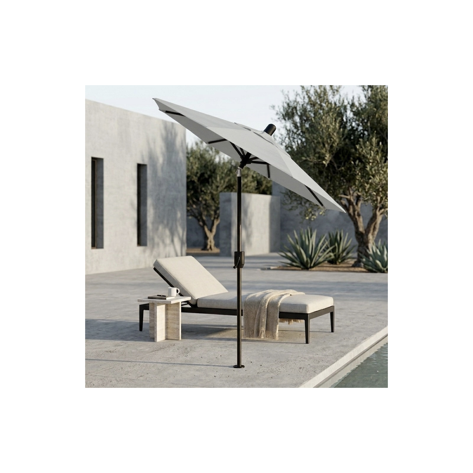 Natalie 74.5'' Outdoor Umbrella, Antique Bronze, Canvas Natural