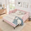 Lit de jour pleine grandeur, canapé-lit convertible polyvalent 3 en 1 Gingham avec gigogne escamotable et poches de rangement latérales-1562619928-1562619930